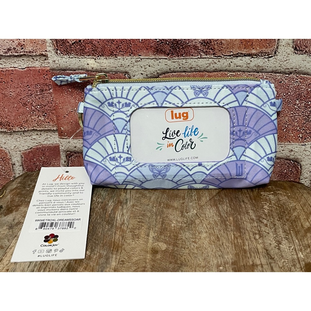Lug x Wicked Metro XL RFID Wallet Dreams Soar Lavender Blue Quilted NWT - Picture 2 of 5